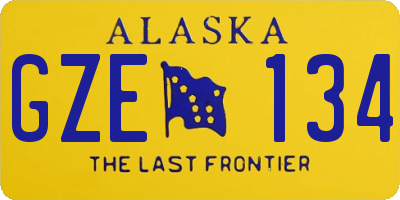 AK license plate GZE134