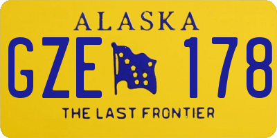 AK license plate GZE178