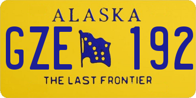 AK license plate GZE192