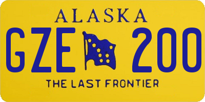 AK license plate GZE200