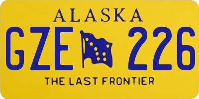 AK license plate GZE226