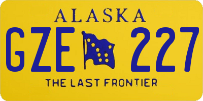 AK license plate GZE227