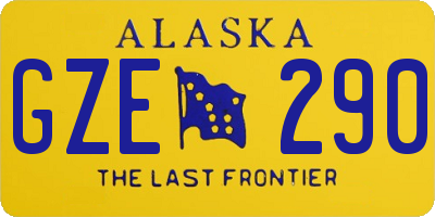 AK license plate GZE290