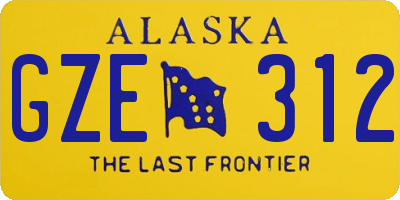 AK license plate GZE312