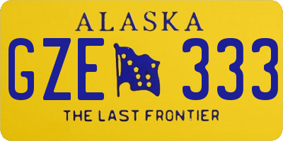 AK license plate GZE333