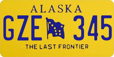 AK license plate GZE345