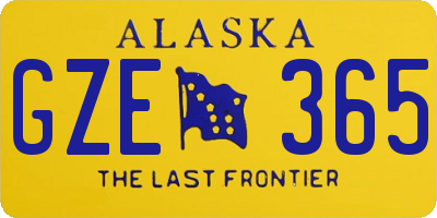 AK license plate GZE365