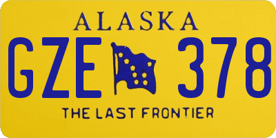 AK license plate GZE378