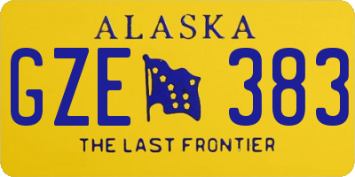 AK license plate GZE383