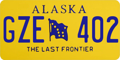 AK license plate GZE402