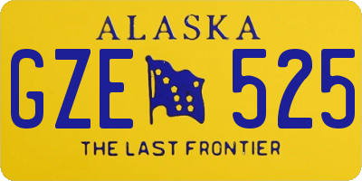 AK license plate GZE525