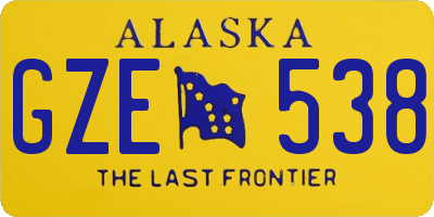 AK license plate GZE538