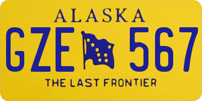 AK license plate GZE567