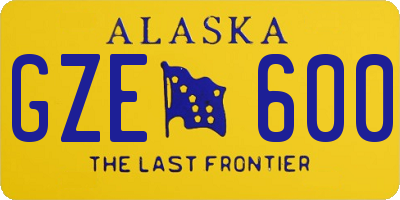 AK license plate GZE600