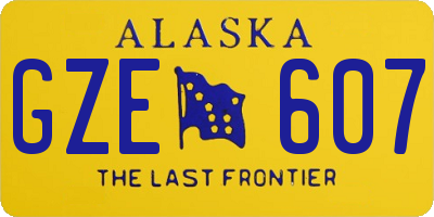 AK license plate GZE607