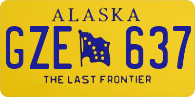 AK license plate GZE637
