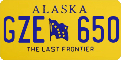 AK license plate GZE650