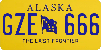 AK license plate GZE666
