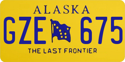 AK license plate GZE675
