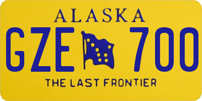 AK license plate GZE700