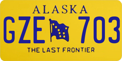 AK license plate GZE703