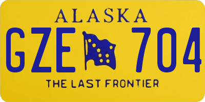AK license plate GZE704