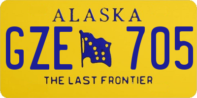 AK license plate GZE705