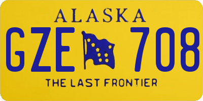 AK license plate GZE708