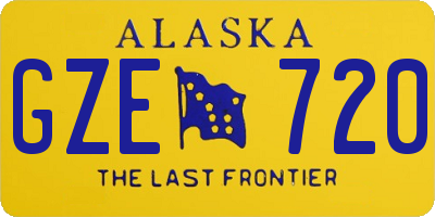 AK license plate GZE720