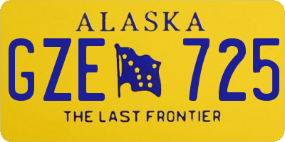 AK license plate GZE725