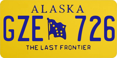 AK license plate GZE726