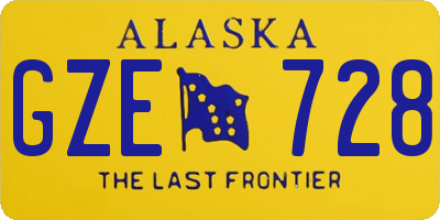 AK license plate GZE728