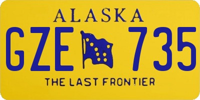 AK license plate GZE735