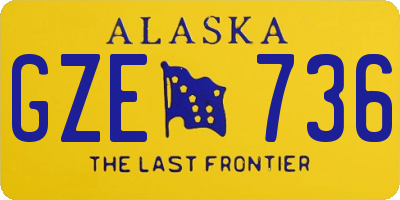 AK license plate GZE736