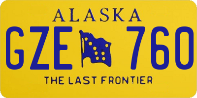 AK license plate GZE760