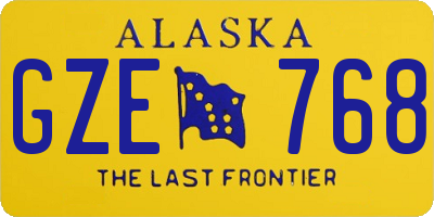 AK license plate GZE768