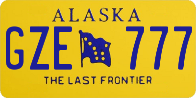 AK license plate GZE777