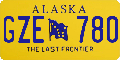 AK license plate GZE780