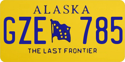 AK license plate GZE785