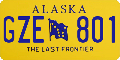 AK license plate GZE801