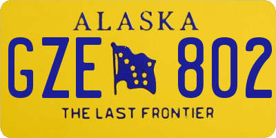 AK license plate GZE802