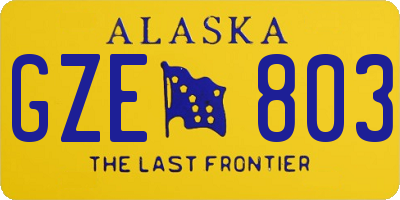 AK license plate GZE803