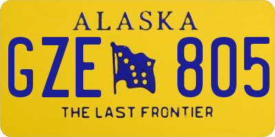 AK license plate GZE805