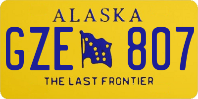 AK license plate GZE807