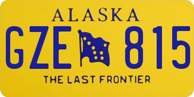 AK license plate GZE815