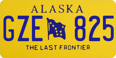 AK license plate GZE825