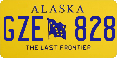 AK license plate GZE828