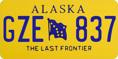 AK license plate GZE837