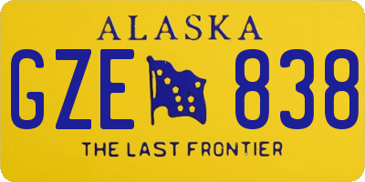 AK license plate GZE838