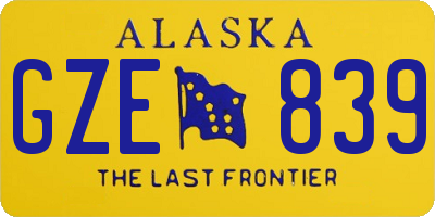 AK license plate GZE839
